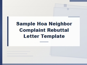Hoa Neighbor Complaint Rebuttal Letter Template