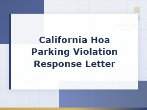 Responding to a California Hoa Parking Violation