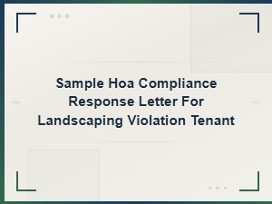 Hoa Landscaping Violation Response Letter Template